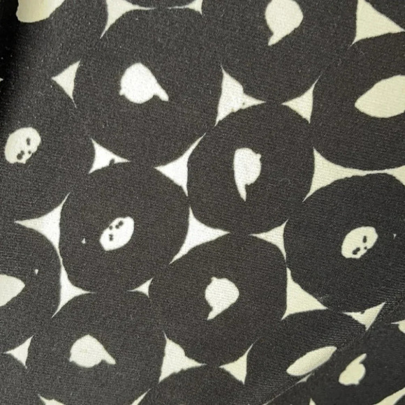 VINTAGE Max Studio Wrap Dress Black White Retro Print V-neck Size S - Picture 5 of 10